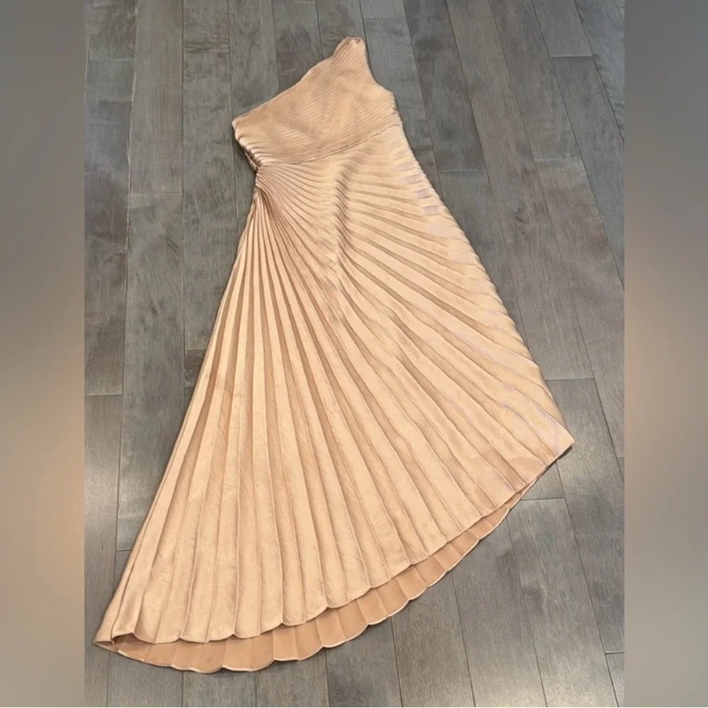 A.L.C. One-Shoulder Pleated Dress - 4 - Picture 2 of 5
